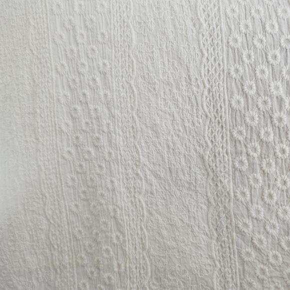 CLEOBELLA Violet Embroidered Spaghetti Strap V-Neck Bow Smocked Mini Dress Sz M - Picture 5 of 16